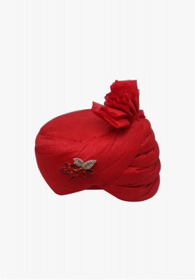 Dhupian red rajsthani wedding pagri