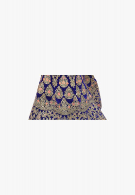 Royal blue shuta and stone lehenga