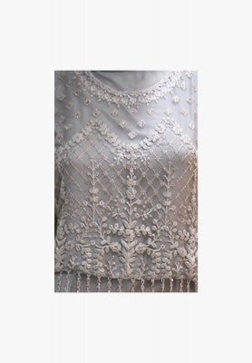 Light olive stone work party gown