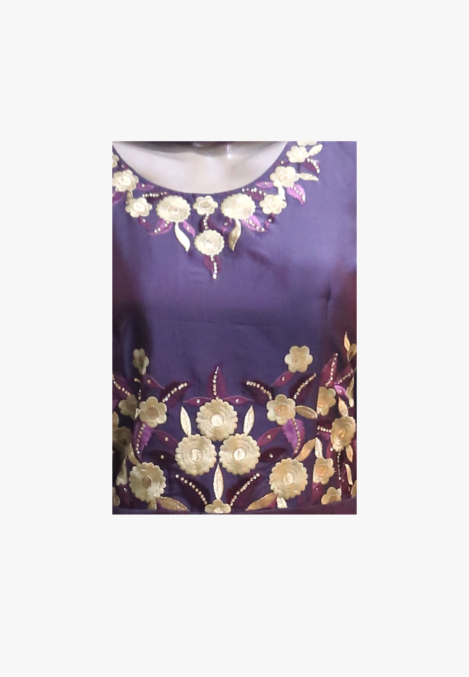 Pure dhupiyan stone work party gown