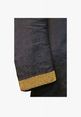 Black katan wedding sherwani