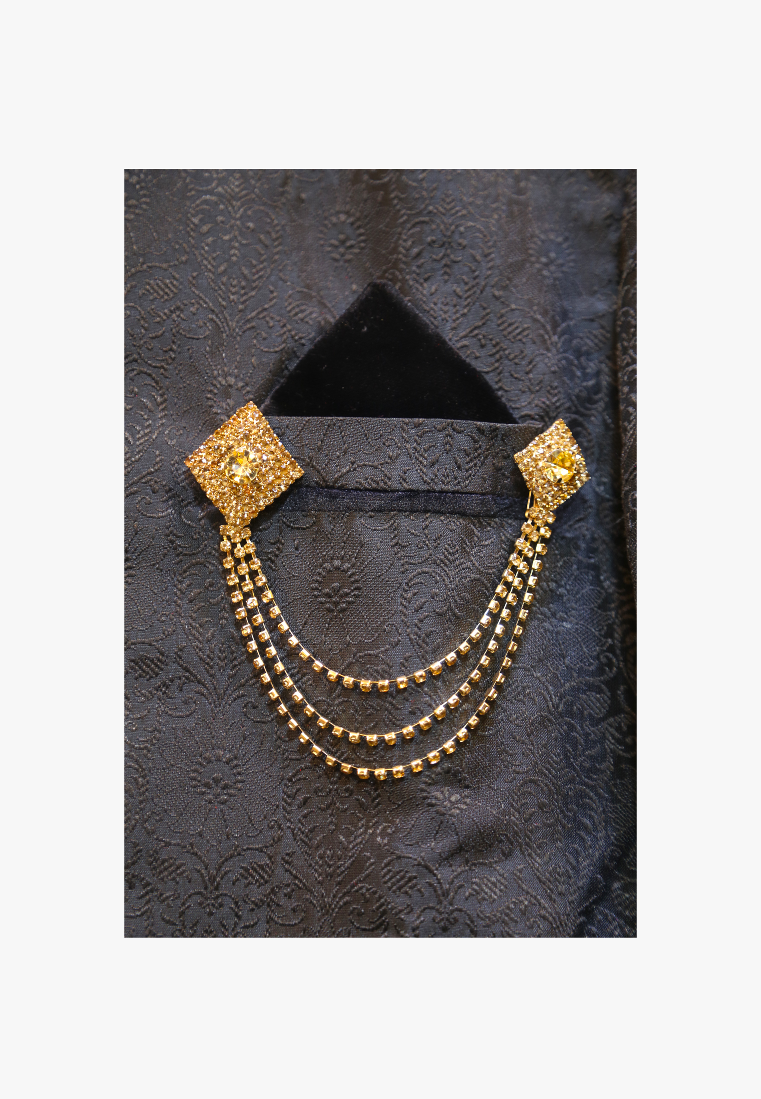 Black katan wedding sherwani