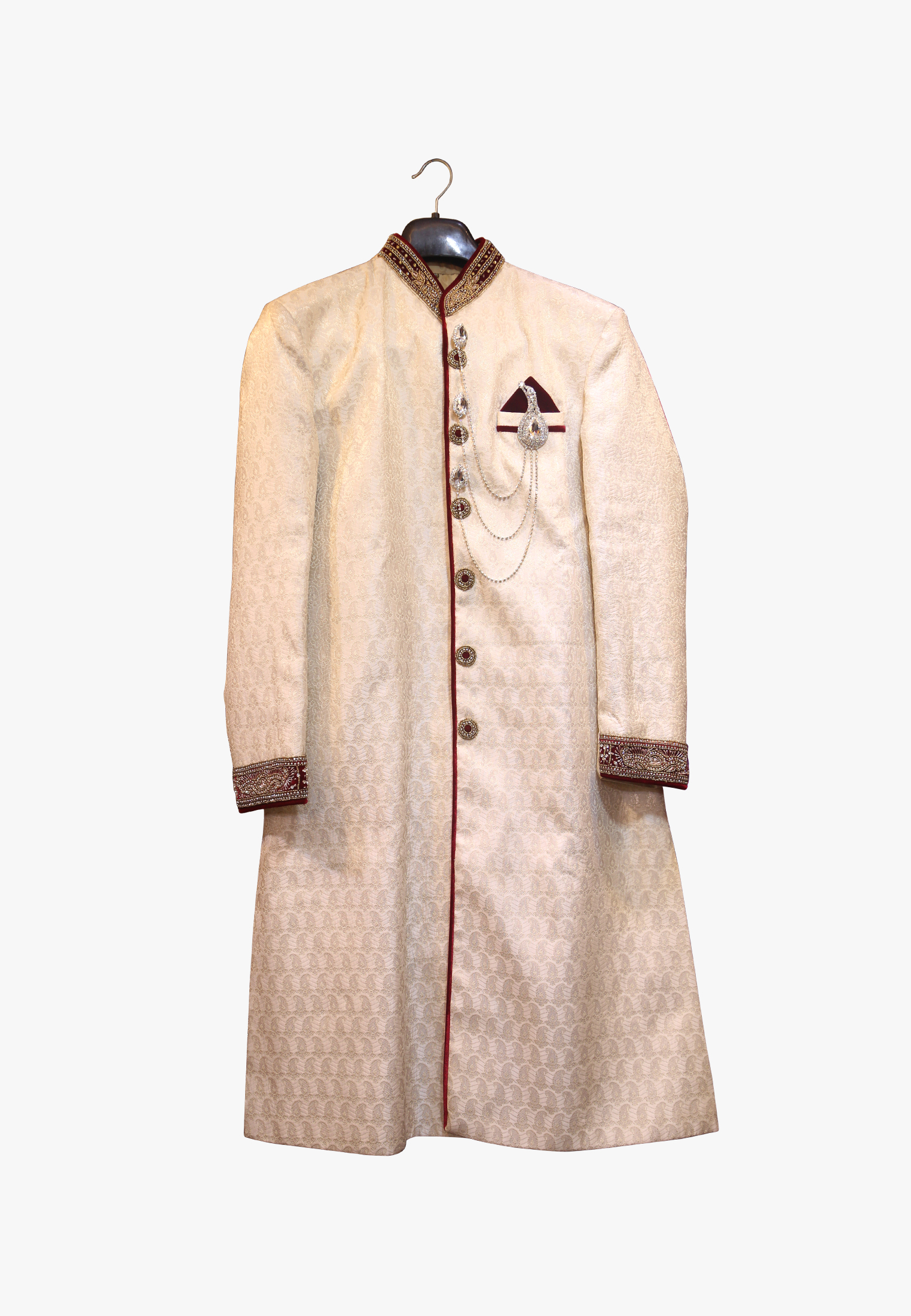 Light golden wedding sherwani