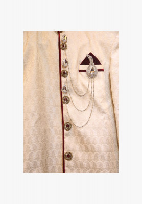 Light golden wedding sherwani