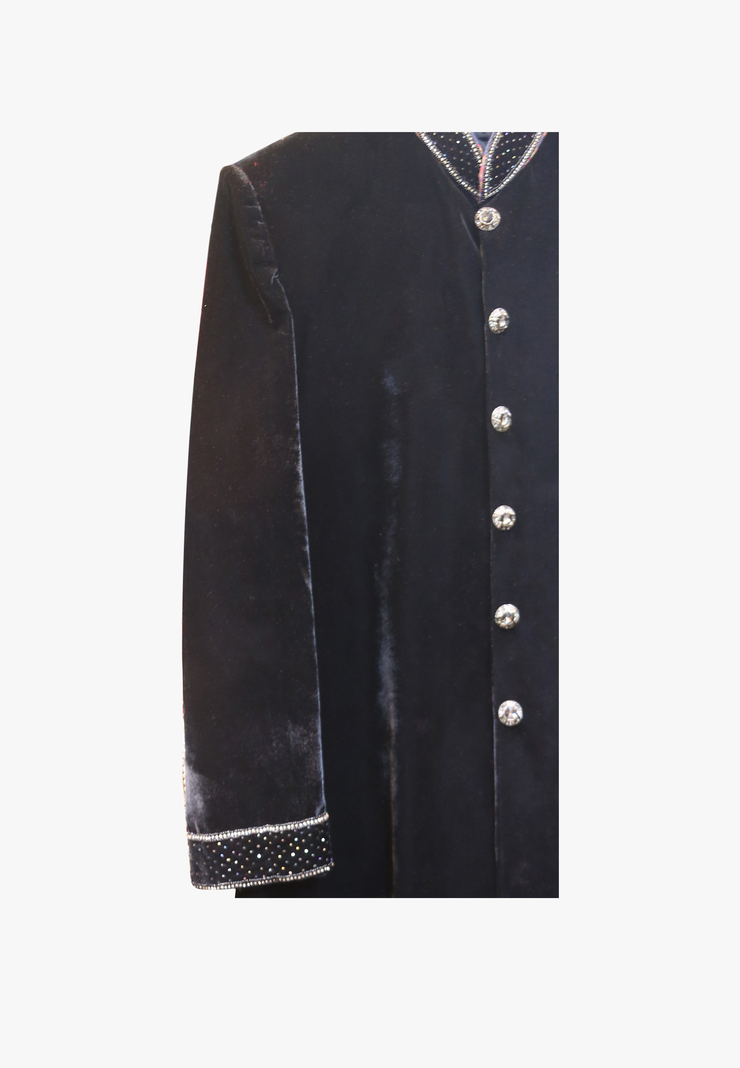 Black velvet party sherwani