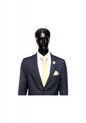 Polyester cotton deep ash party suit