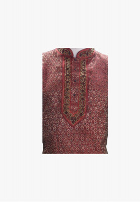 Maroon katan-stone-karchupi party panjabi