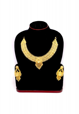 Gold plate wedding necklace set