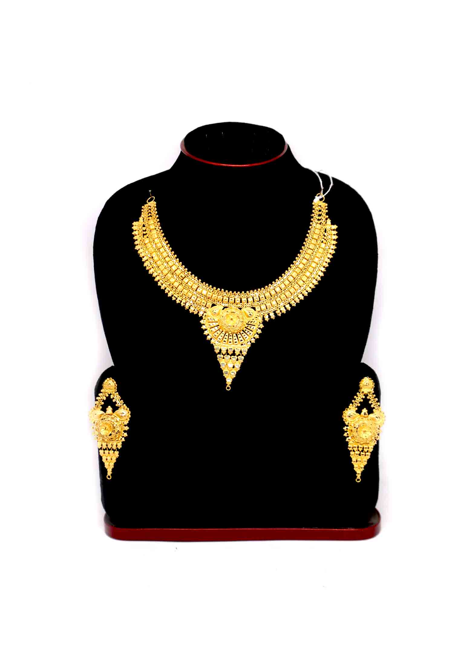 Golden wedding necklace set