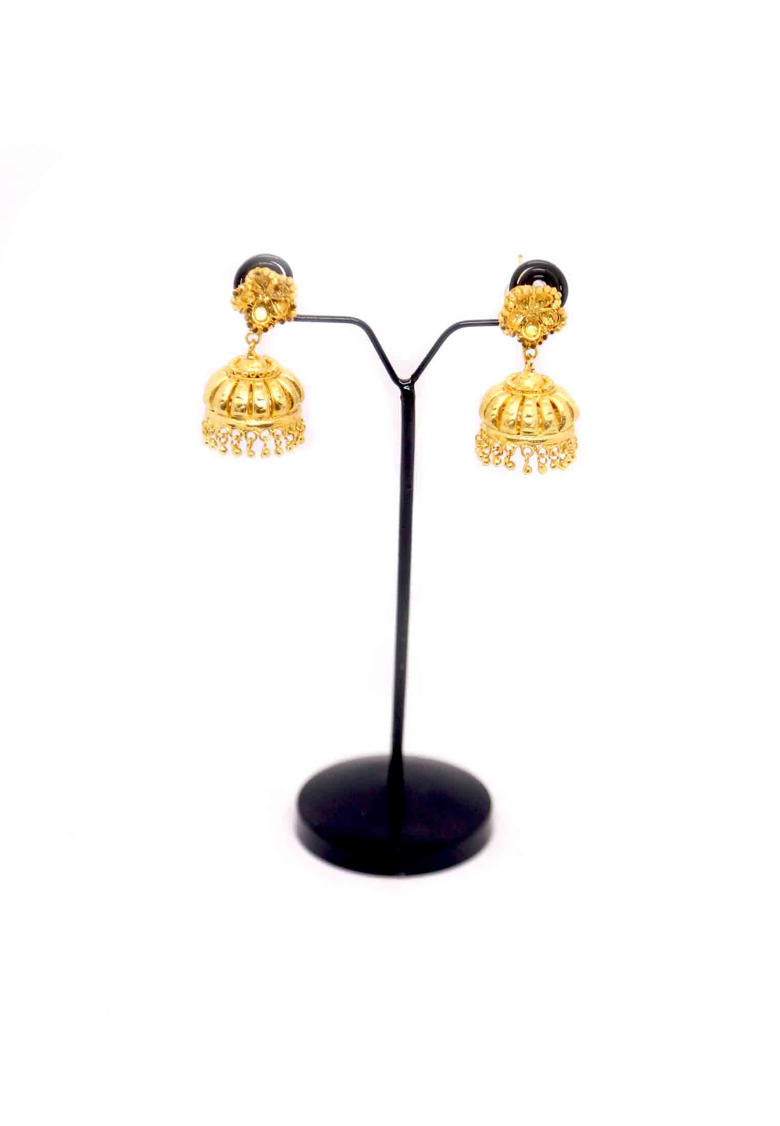 Solid gold plate party jhumka