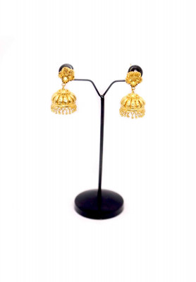 Solid gold plate party jhumka