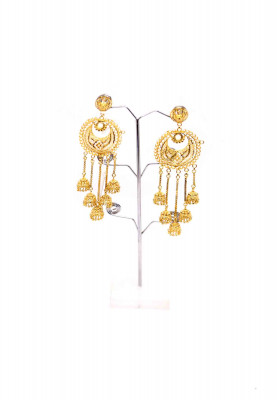 Gold plate wedding jhumka
