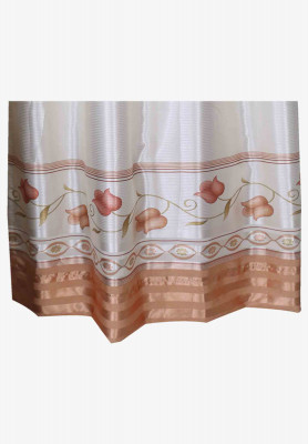 Off white satin digital print curtain