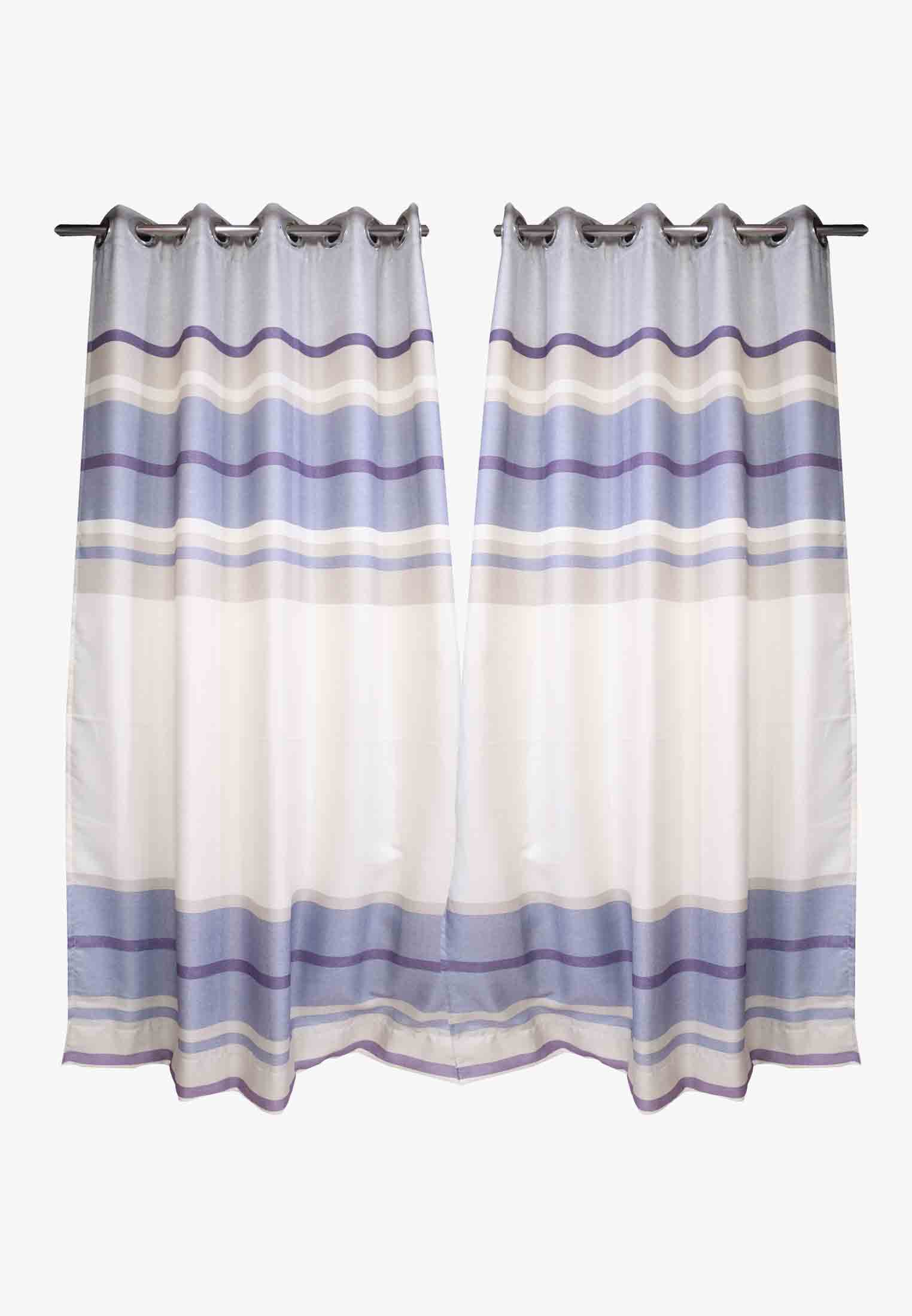 Blue-pink cotton plain curtain