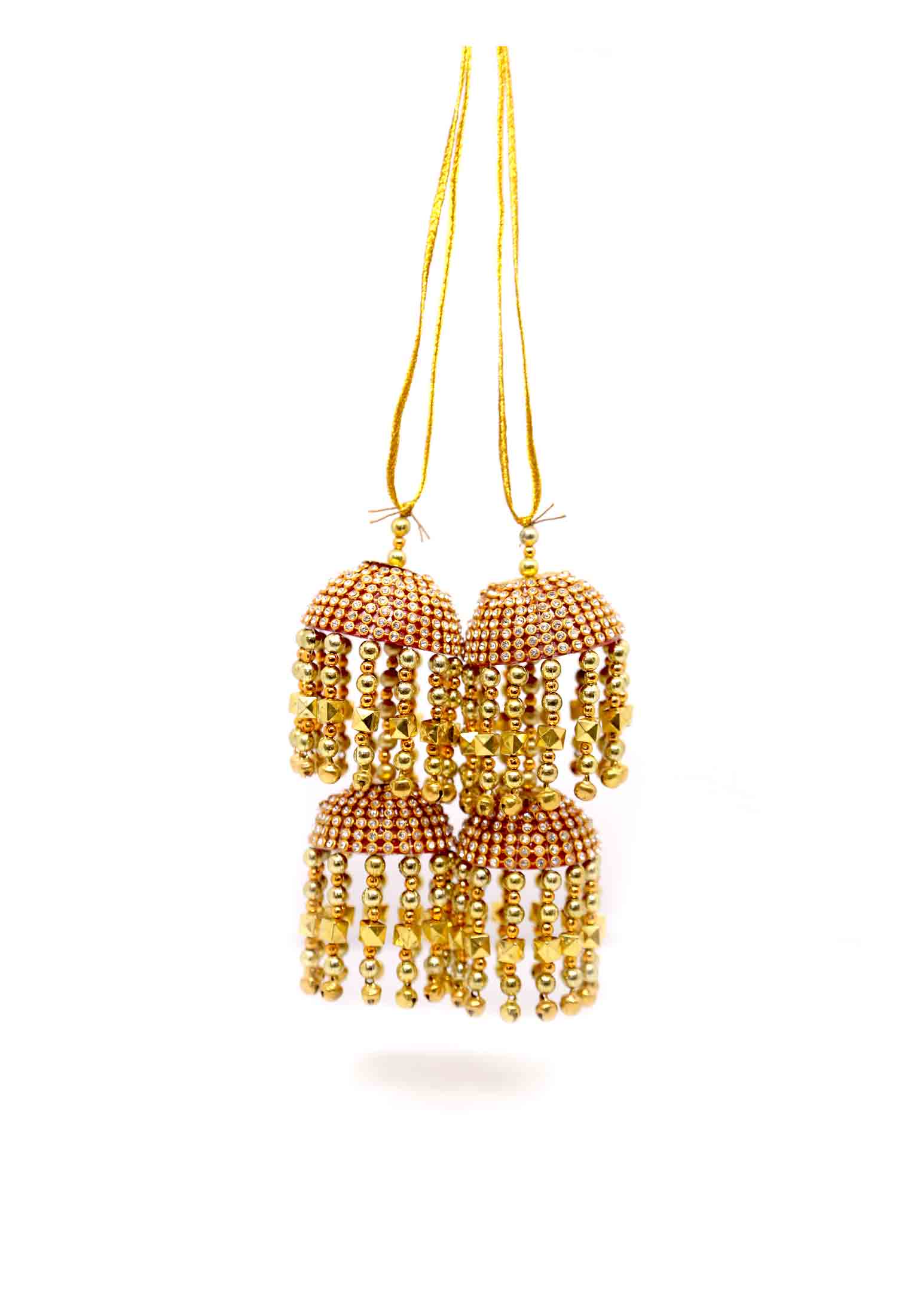 Golden stone-puti jhumka rakhi