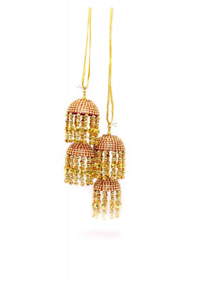 Golden stone-puti jhumka rakhi
