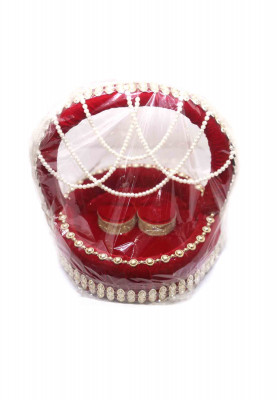 Maroon velvet wedding dala
