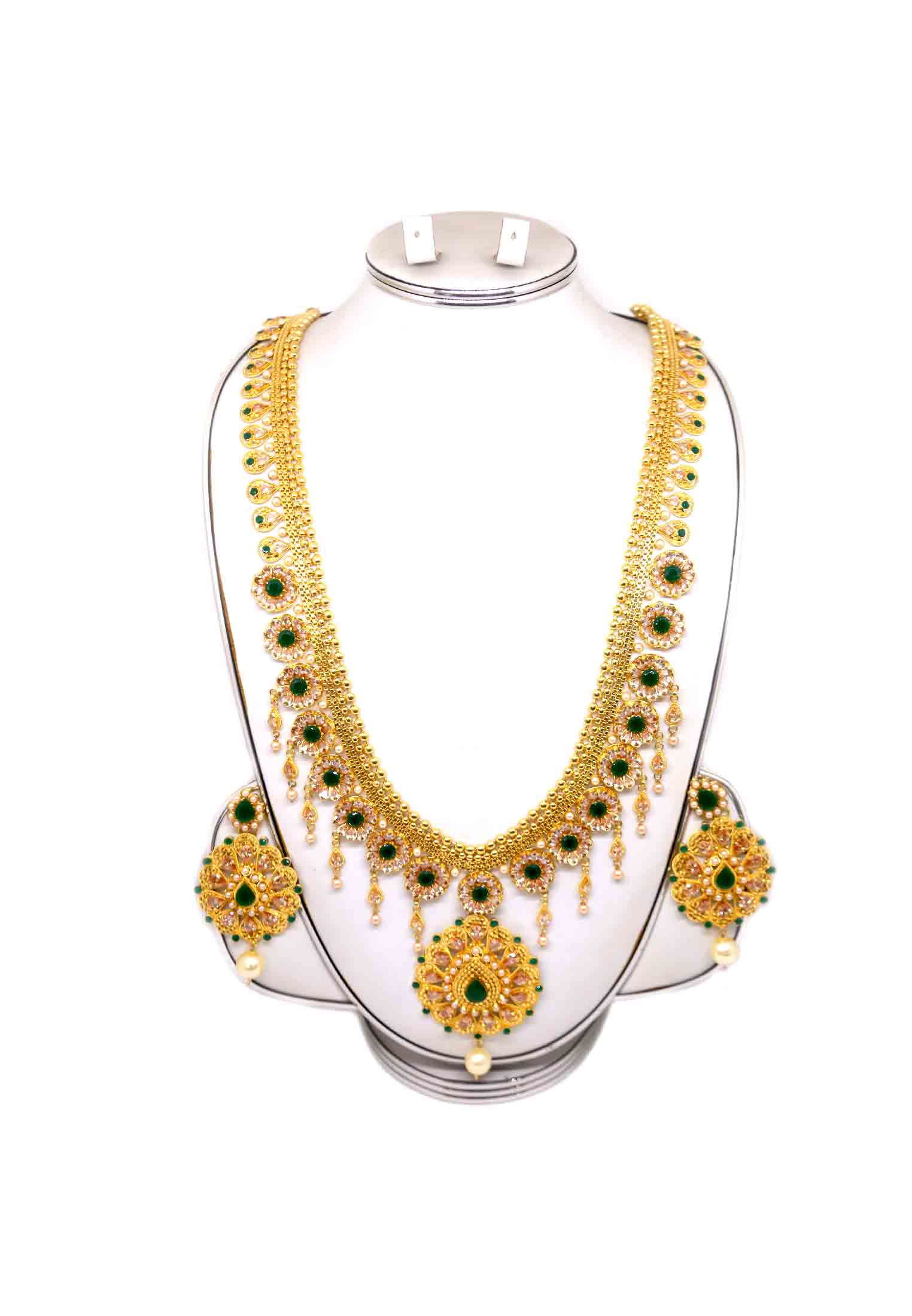 Gold plate pearl ad stone wedding sita set