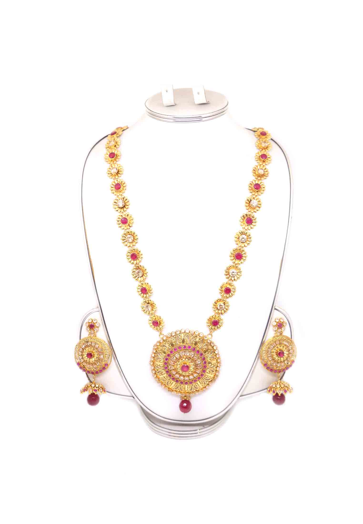 Pink-purple-white ad stone sita set