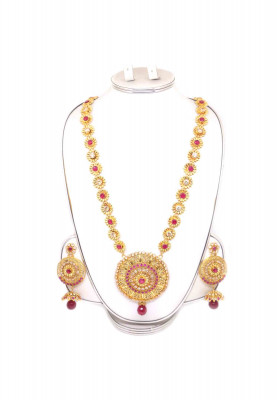 Pink-purple-white ad stone sita set