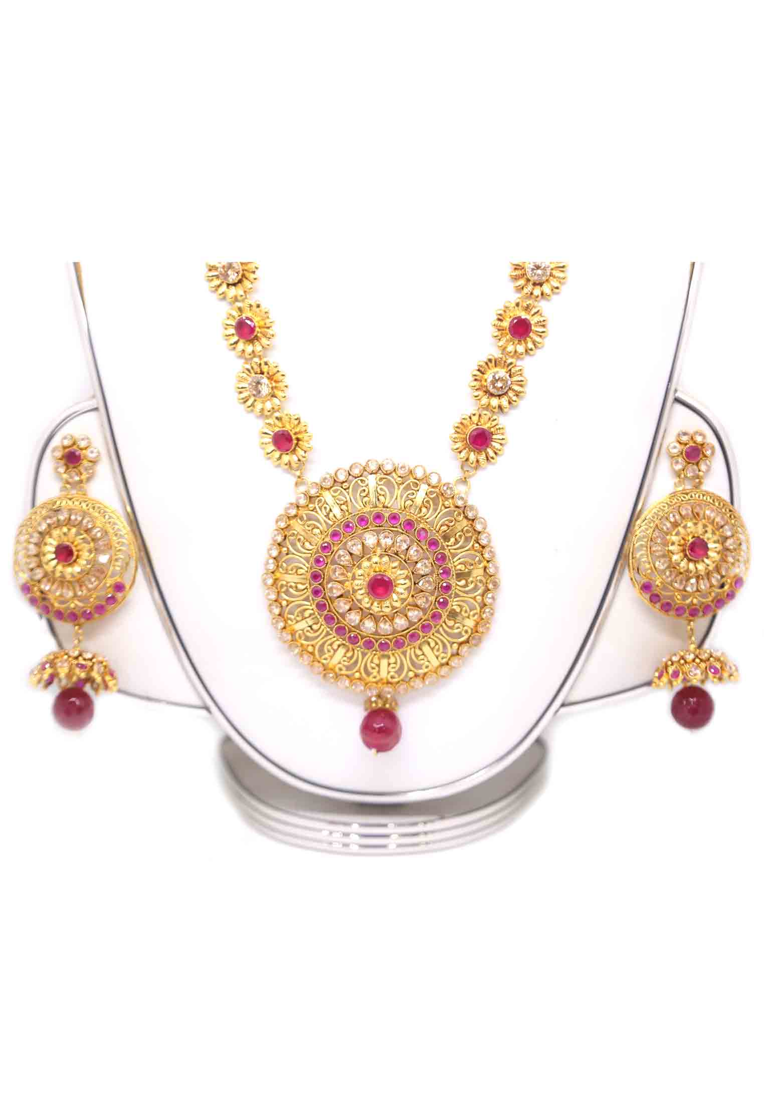 Pink-purple-white ad stone sita set