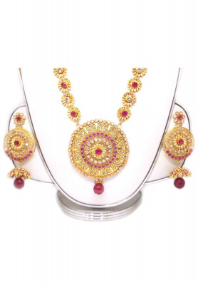 Pink-purple-white ad stone sita set