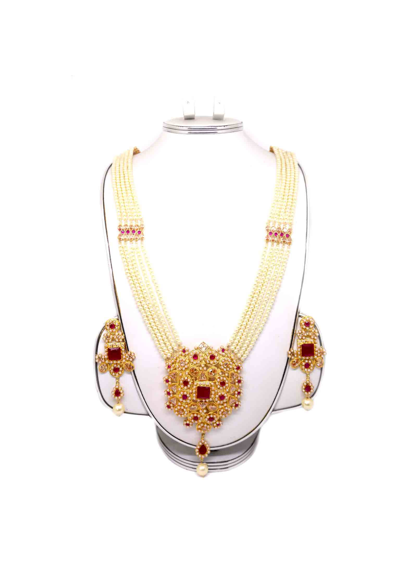 Gold plate stone work wedding sita set