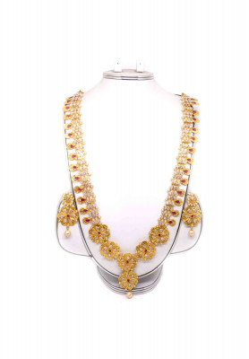Golden pearl ad stone wedding sita set