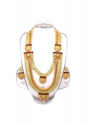 Maroon light-pink ad stone wedding sita set