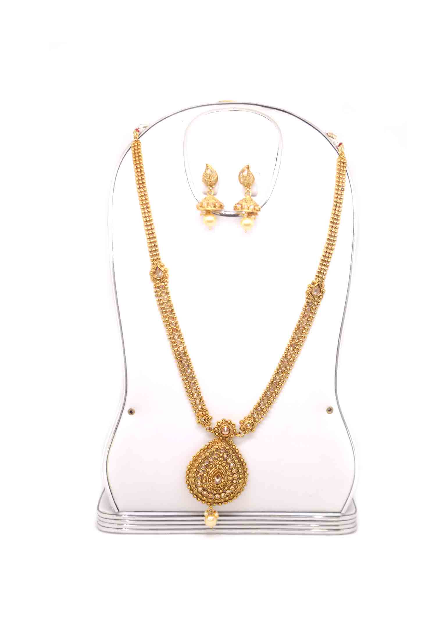 Antic-golden ad stone-pearl sita set