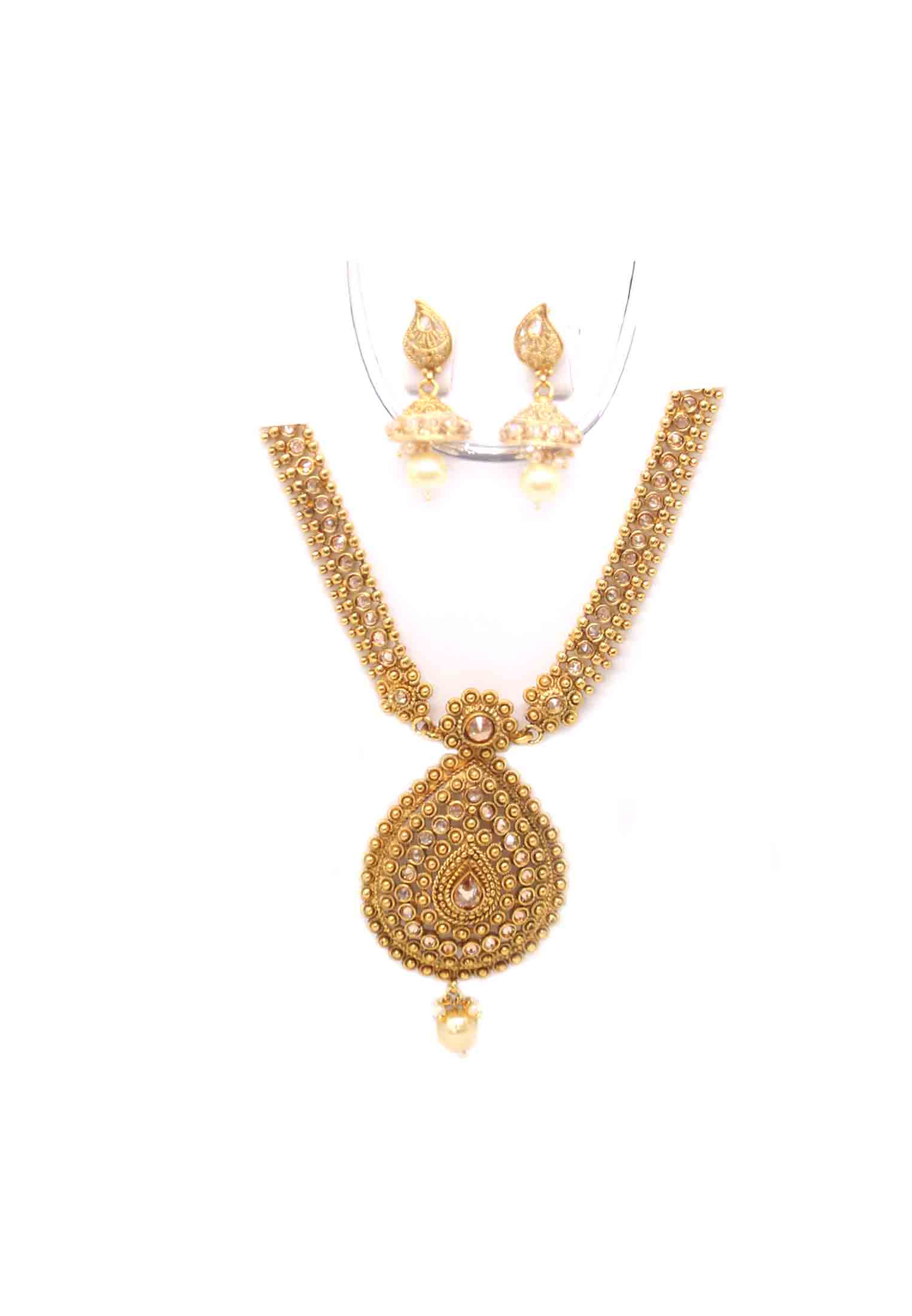Antic-golden ad stone-pearl sita set