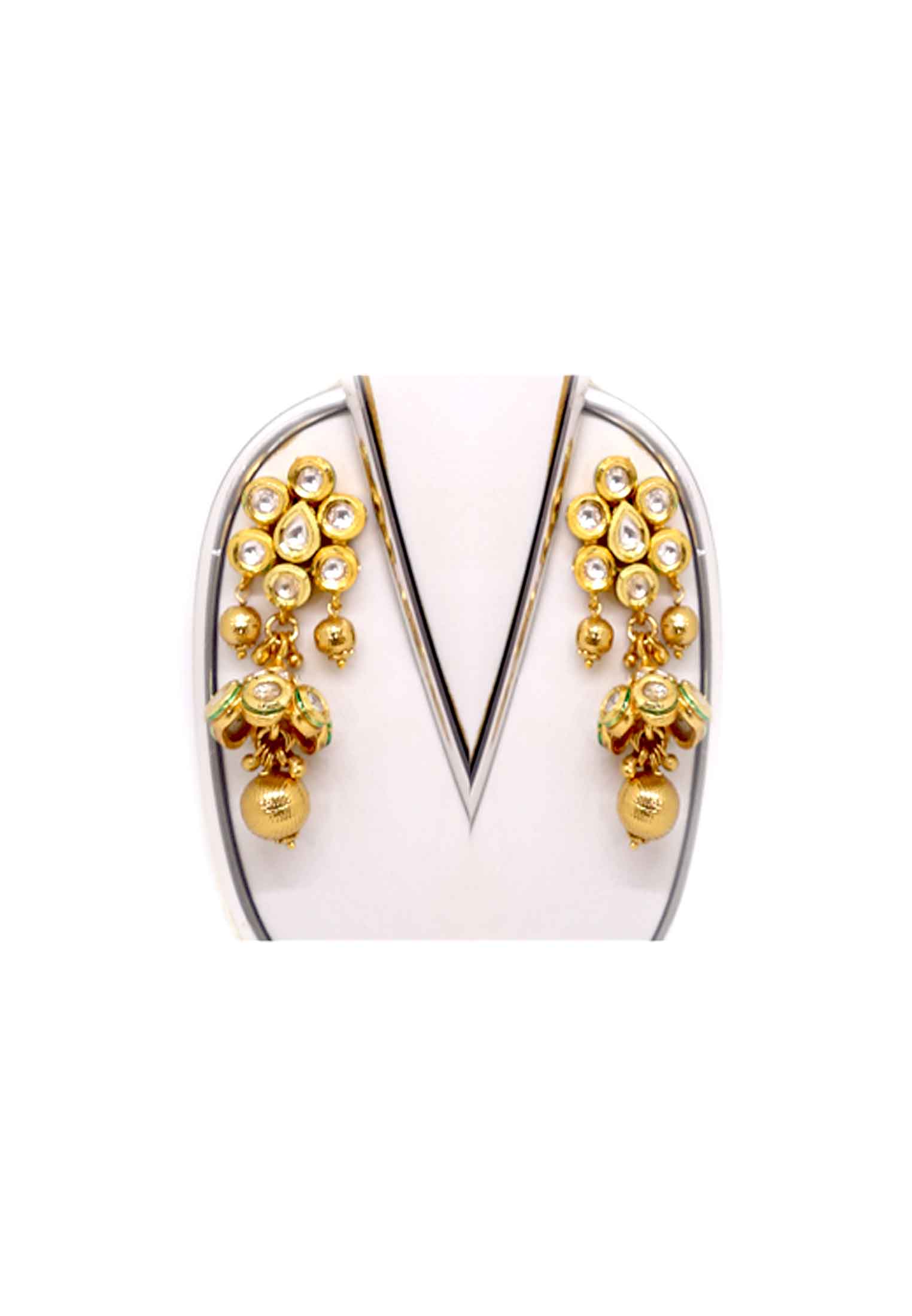 Antic gold plate kundon-puti necklace set