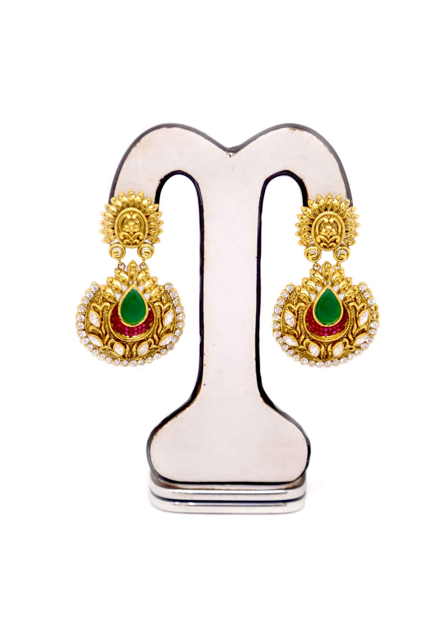Green-purple ad stone party ear ring