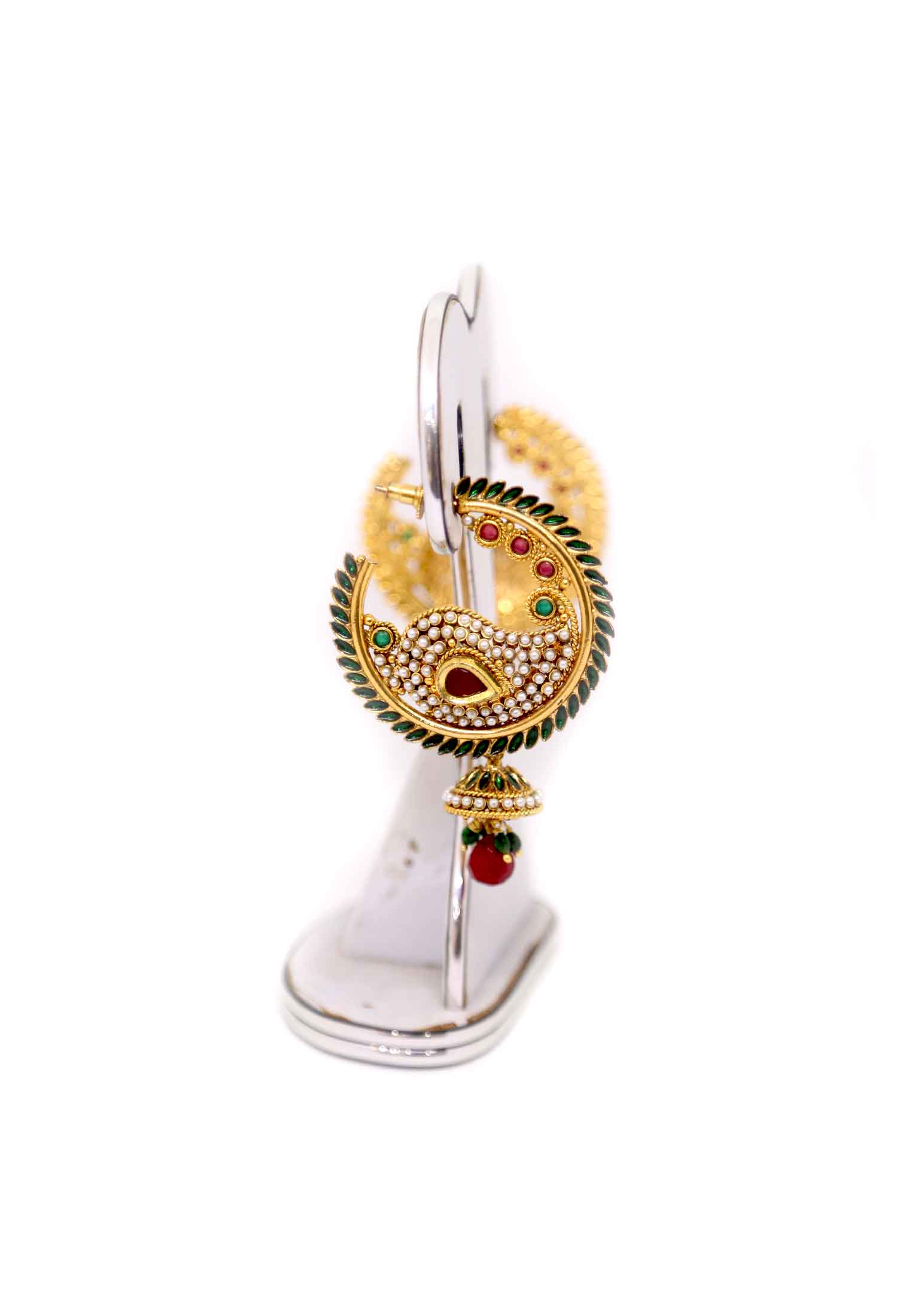 Antic multi color stone party ear ring