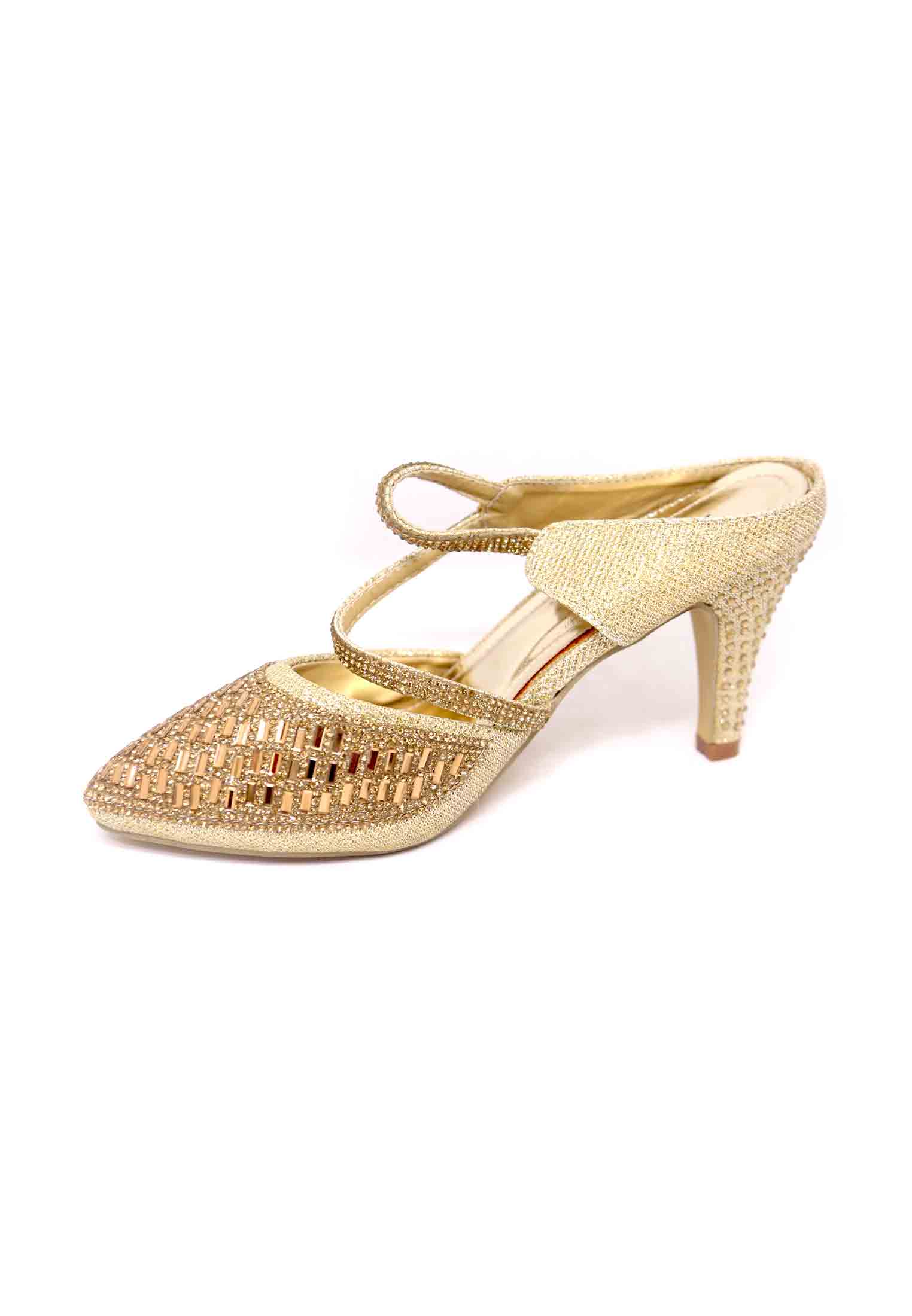 Antic-golden stone pencil heel