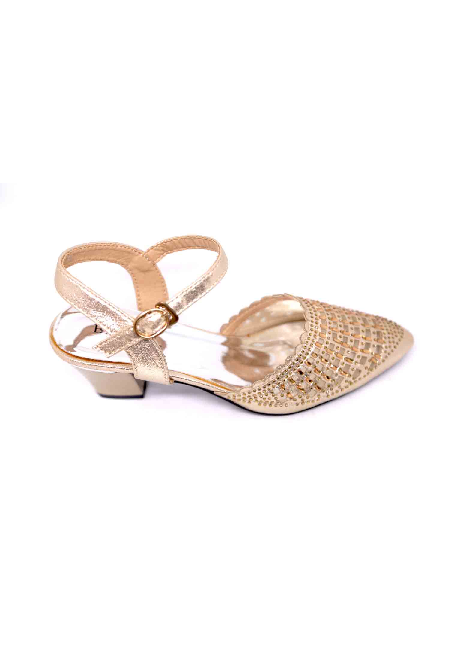 Glassy pattern stone karchupi box heel