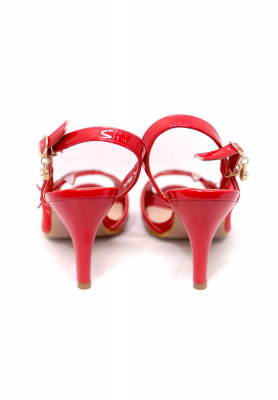 Net floral white stone party heel