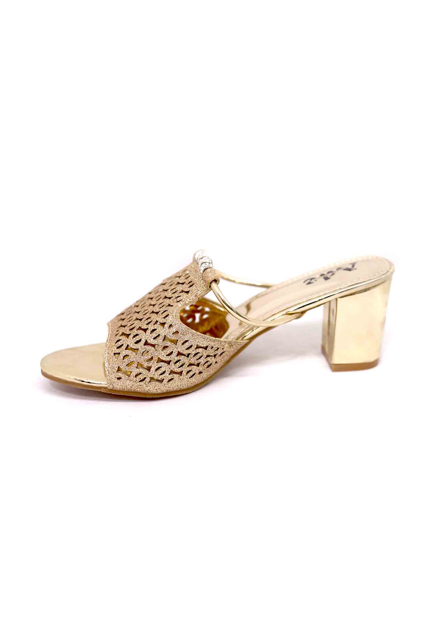 Artificial leather glassy punch box heel