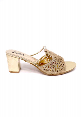 Artificial leather glassy punch box heel