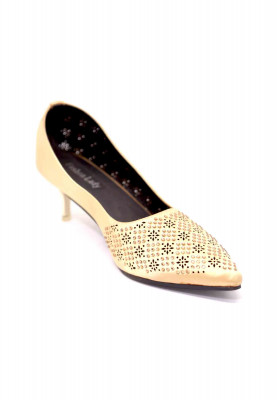 Golden-blue stone party pencil heel