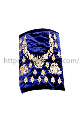 Navy blue velvet wedding lehenga