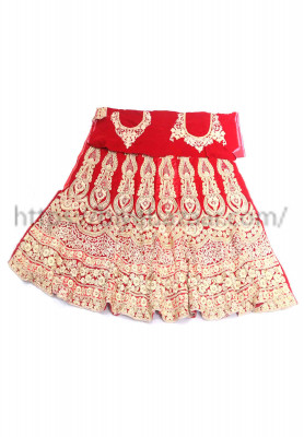 Velvet red wedding lehenga