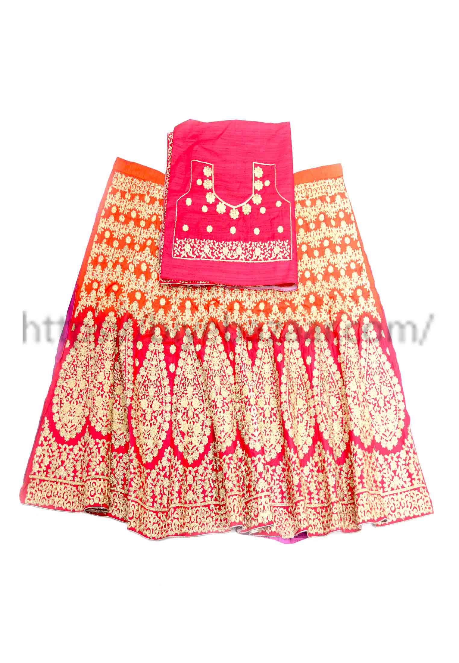 Toshor orange misti shade lehenga