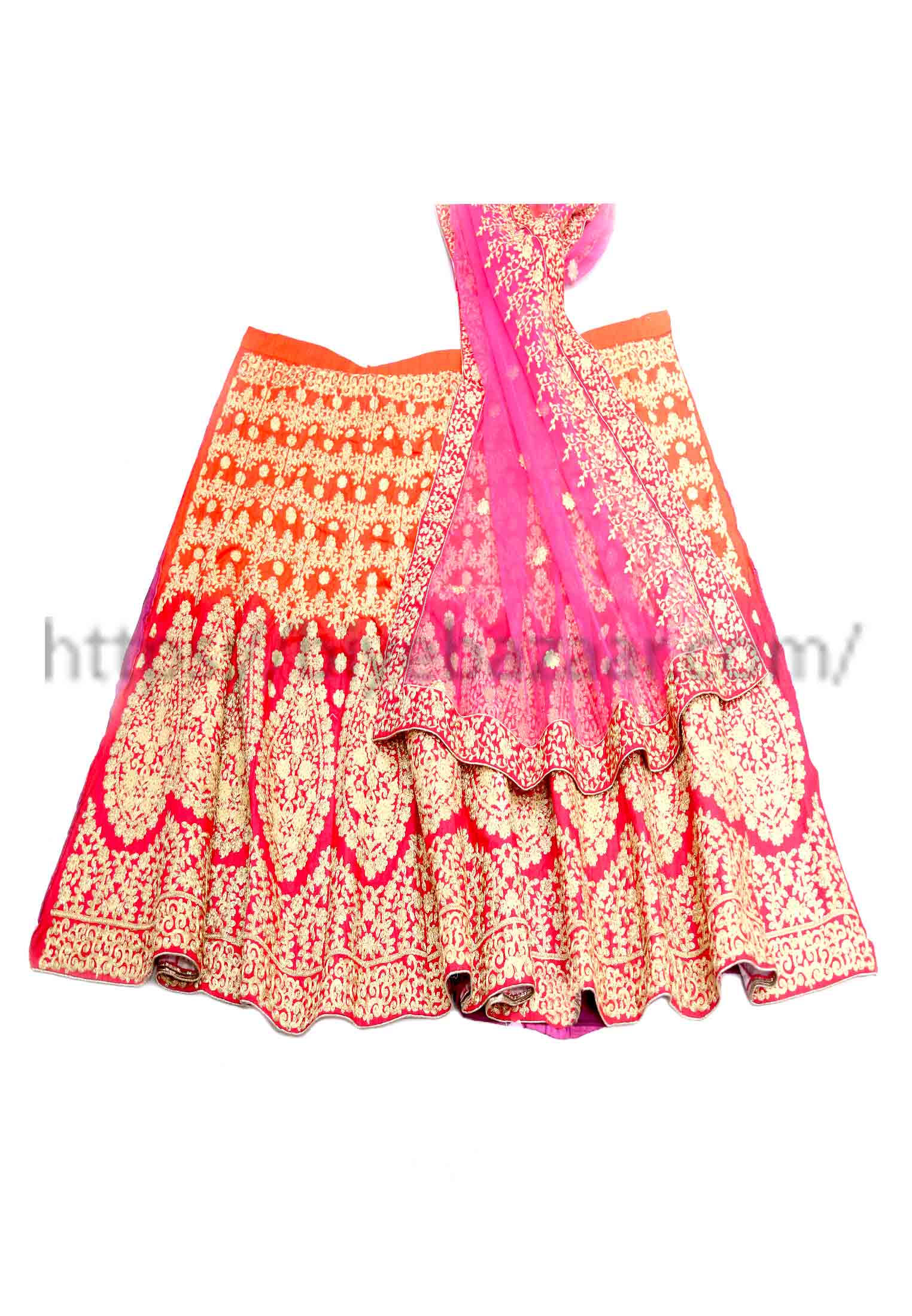 Toshor orange misti shade lehenga