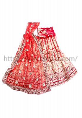 Maroon net thread stone wedding lehenga