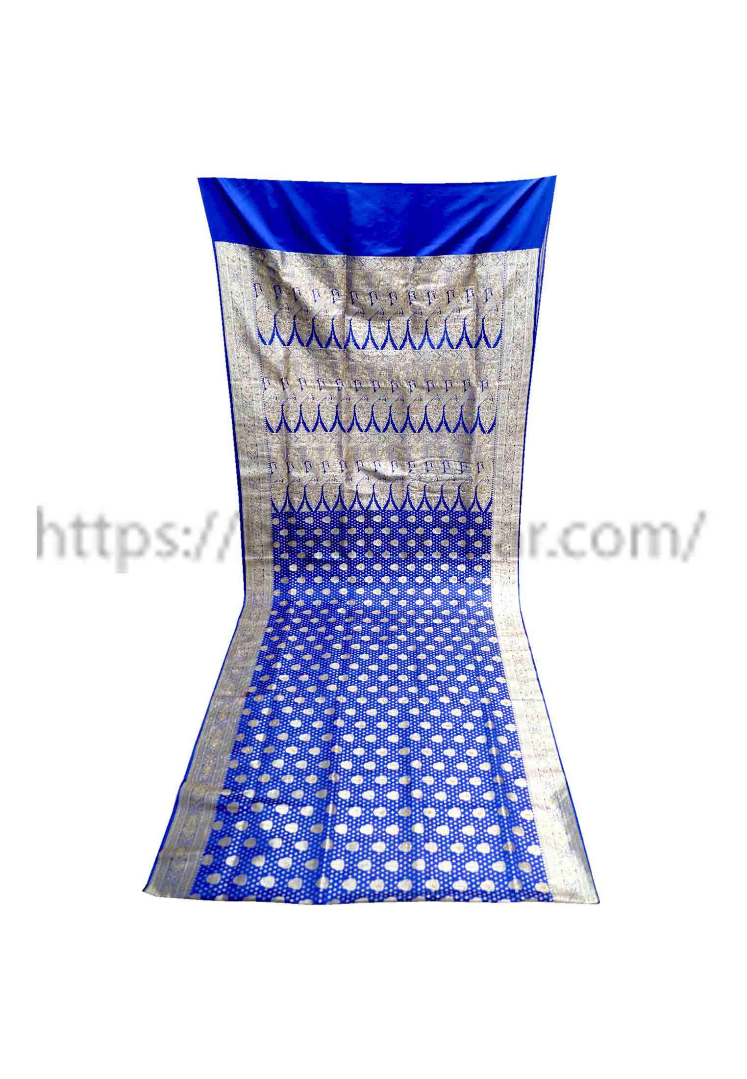 Royal blue stone work wedding sharee