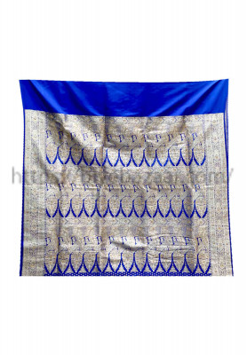 Royal blue stone work wedding sharee
