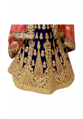 Velvet jori stone wedding lehenga