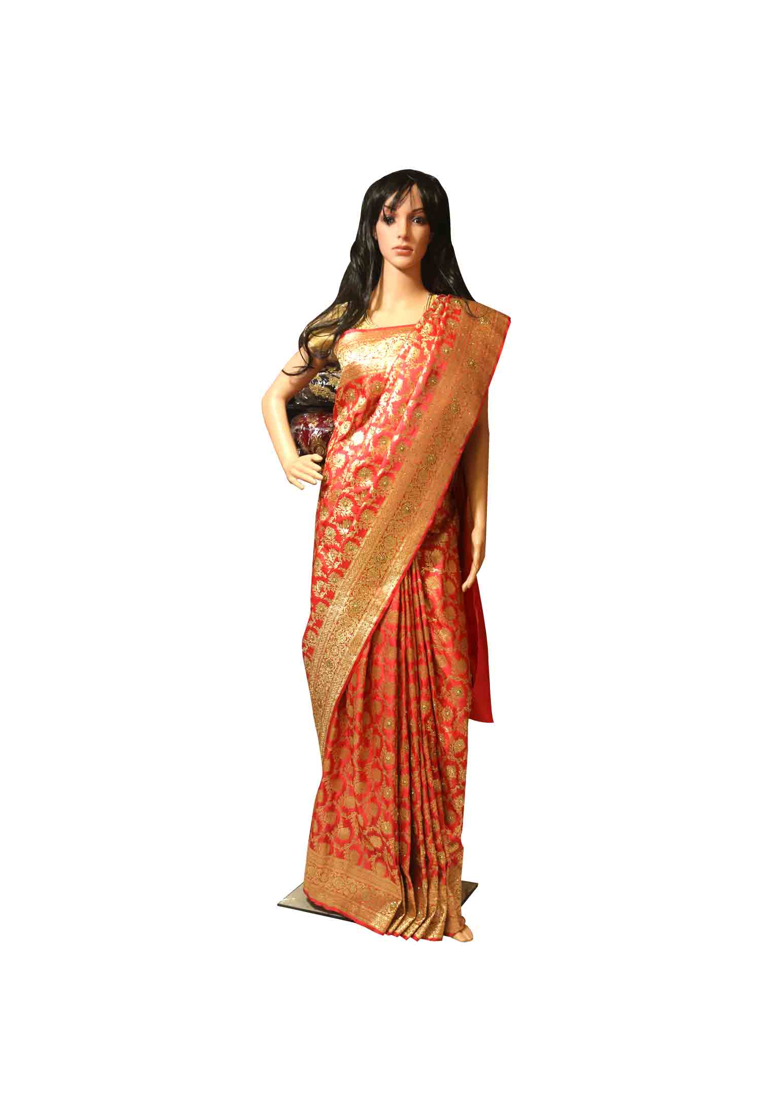 Katan jewellery lock stone wedding saree