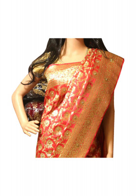 Katan jewellery lock stone wedding saree